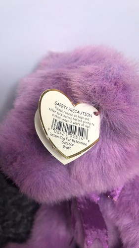 Peluche TY Beanie Bear 14" "Purplebeary" 1999 giocattolo da collezione - Foto 8 di 9