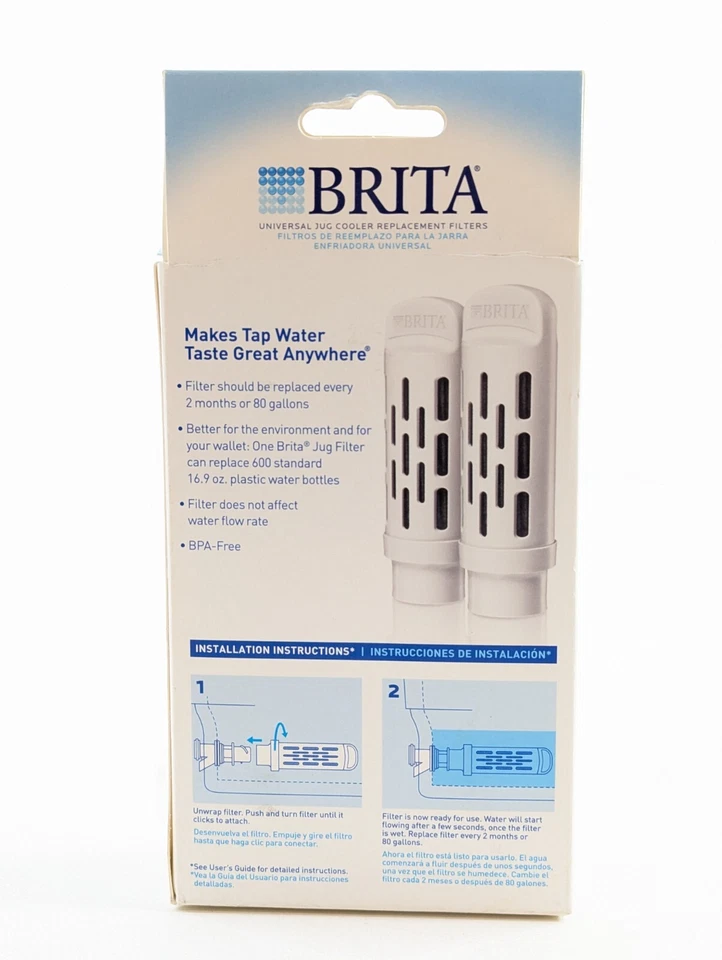 Brita Replacement Filters 2-Pack – Universal Jug Cooler JUGRPLB4 Model NIB - Image 2 of 3
