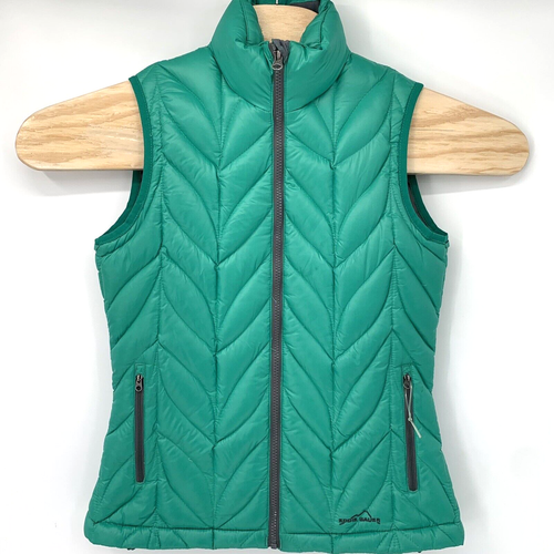Eddie Bauer Women's 700 Fill Power Goose Down Vest XS Green Quilted - Picture 2 of 8