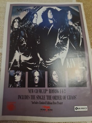Vintage XENTRIX KIN ADVERT / GENE SIMMONS KISS A4 POSTER RAW MAGAZINE CLIPPING 