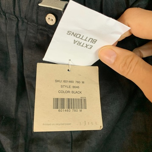 NWT J Jill Pants Womens Medium 100% Linen Relaxed Pull On Black 8646 - Picture 8 of 12