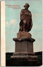 Washington Monument Statue Cadwalader Park Trenton New Jersey NJ Postcard
