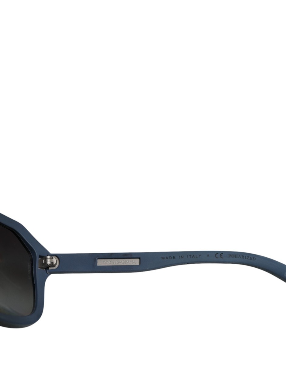 DOLCE & GABBANA Sunglasses Blue Metal Frame Rubber Skin Polarized 