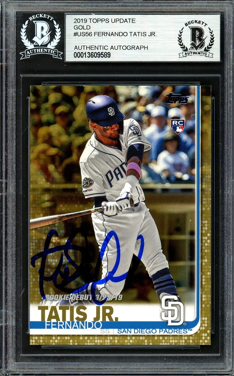 Fernando Tatis Jr. Auto 2019 Topps Update Gold RC 732/2019 Beckett 13609589