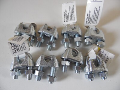 8 PACK Cable Clamps 5/16  Zinc U-Bolts  Wire Rope Clamps Clips