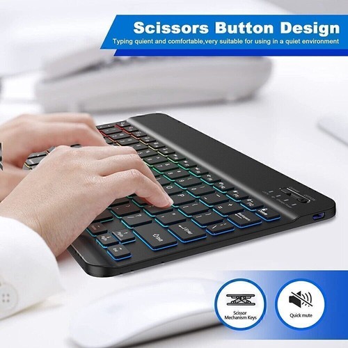 Wireless Bluetooth Keyboard Mouse For Lenovo Tab M11 TB-330FU/331FC 11'' 2024 - Picture 10 of 89