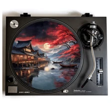 Japanese Art Turntable Slipmat for Vinyl Records Fits 12" Players DJ Slip Mats