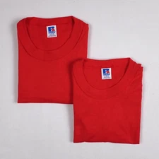 Vintage Russell Athletic Adult S Scarlet Red Basic T-Shirt - Lot of 2