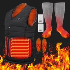 Electric Vest/Socks Heated Jacket USB Thermal Warm Heat Pad Winter Body Warmer