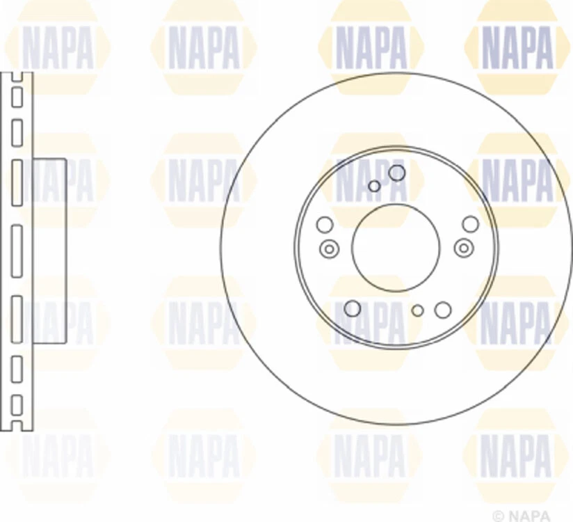 Disco de freno delantero NAPA compatible con Honda Civic 2001-2011 CR-Z 2010- 1,3 1,5 1,6 Foto 2 de 2