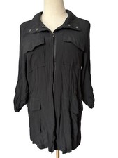 Love Tree Medium Women s Black Zipper Up Blazer Long Sleeve