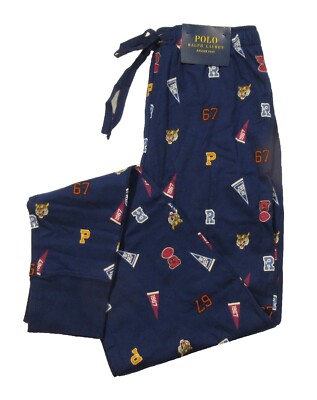 Polo Ralph Lauren Men's Royal Pep Rally Print Cotton Knit Sleep Jogger Pants