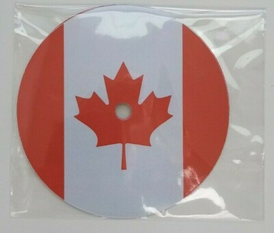 Canadian Maple Leaf Canada Flag 12'' Vinyl Record Centre Labels (Pair)