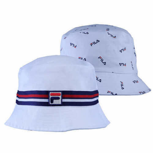 New FILA Logo Stripe Bucket Hat Cap 