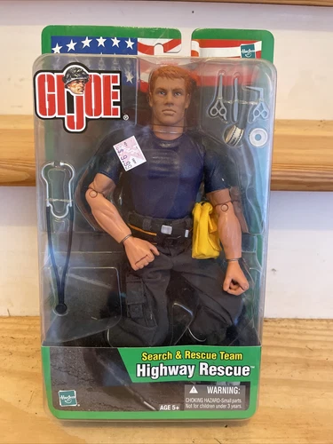 GI JOE SEARCH AND RESCUE TEAM HIGHWAY RESCUE SET 12” RARE NEW 2002 NOS Vtg