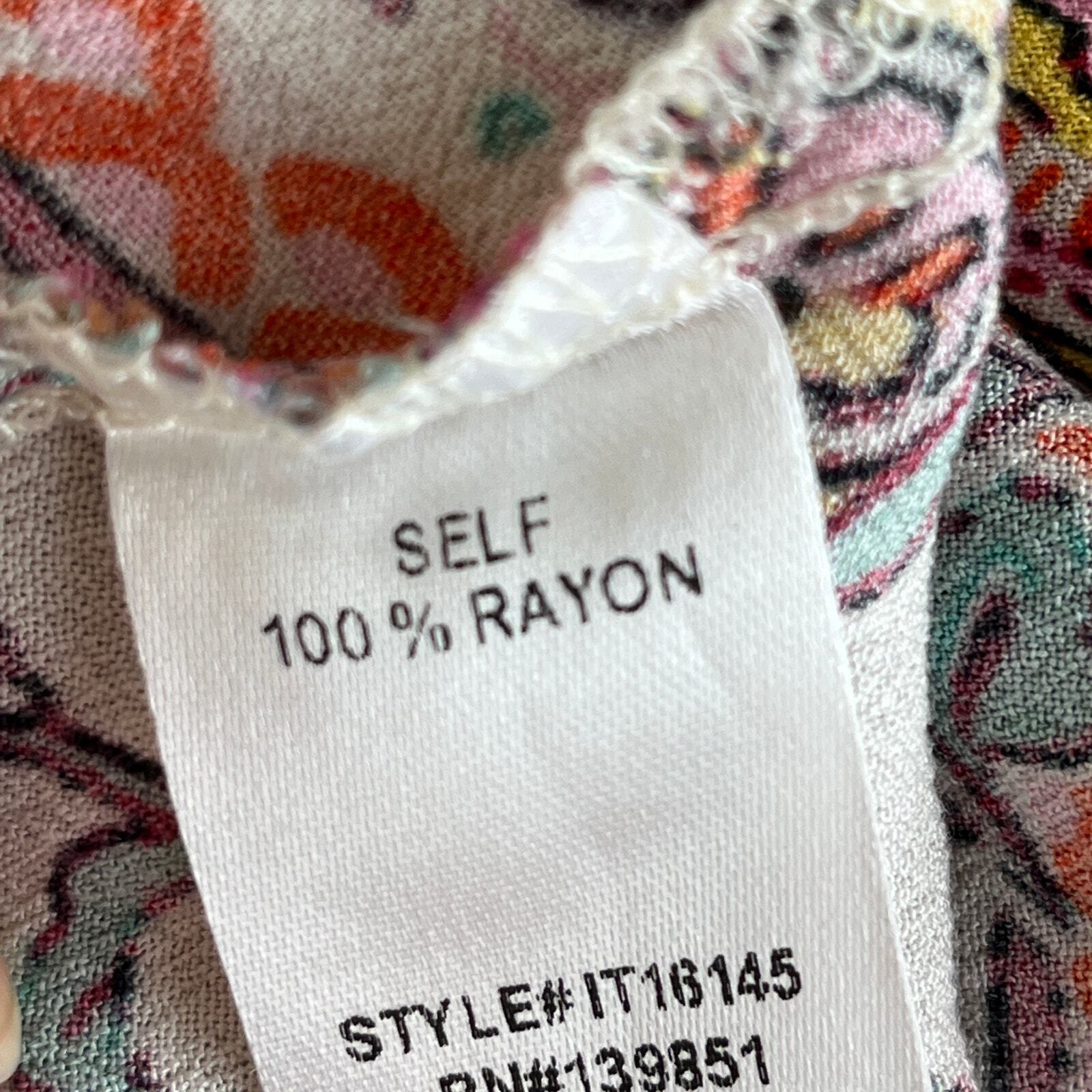 Oddy Multicolor Patch Rayon Bouse Balloon Sleeve … - image 8