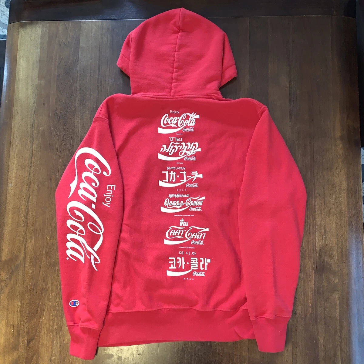 Rare KITH x Coca Cola x Champion RED hoodie Size Medium | eBay