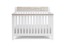 Hayes 4-in-1 Convertible Baby Crib in White  Wire Brushed Wood
