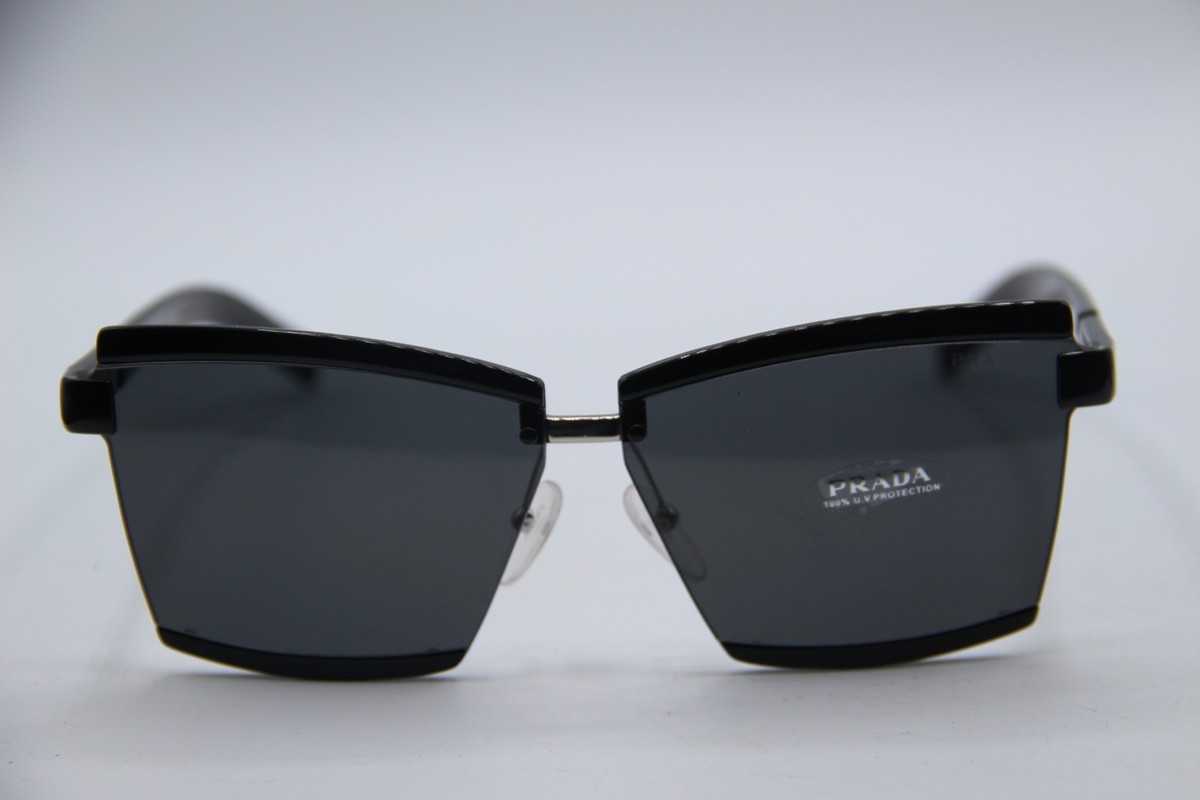 NEW PRADA SPR 61X 1AB-5S0 BLACK AUTHENTIC DESIGNER SUNGLASSES W