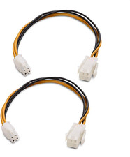 2-Pack ATX Power Supply 4-Pin CPU Extension Cable - 8 Inches