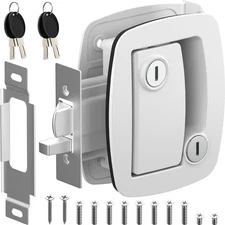 WELLUCK RV Door Lock Replacement with Paddle Deadbolt, 100% Metal Camper Door