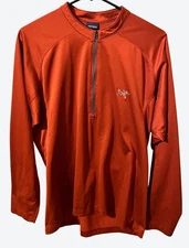Arc'teryx Men's Medium Long Sleeve 1/2 Zip Baselayer Fleece Top Rust Orange