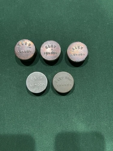 5-CIVIL WAR ERA ELEY & BRO LONDON PERCUSSION CAP TINS EMPTY