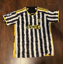 Juventus Jeep Soccer Jersey Shirt Black/White/Yellow size m