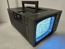MultiTech MB-0511 5  CRT B W Portable TV AM FM Radio 1987 Korea Vintage