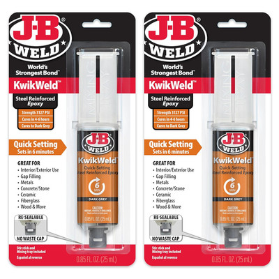 6 Minute Set Epoxy Kwikweld, High Strength, Waterproof, 2 Pack, Dark Grey, 50176