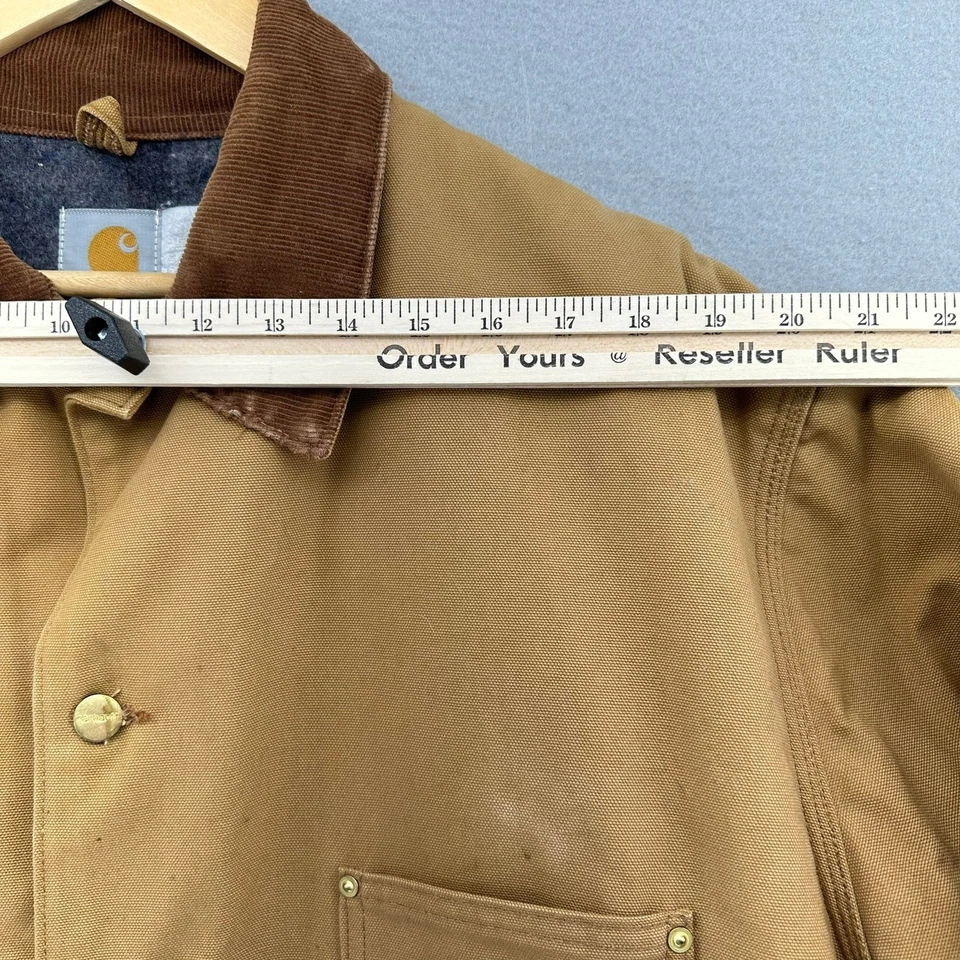 VTG Detroit Carhartt Brown Blanket Lined Canvas Duck Jacket Chore Coat SZ 50 2XL - Image 2 of 4
