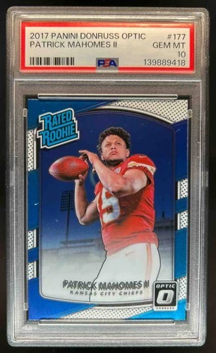 2017 Donruss Optic Patrick Mahomes II Rated Rookie #177 Chiefs PSA 10