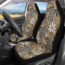 Bulopur Sea Turtle Car Front Seat Covers Full Set Polynesia Floral Auto Seat ...