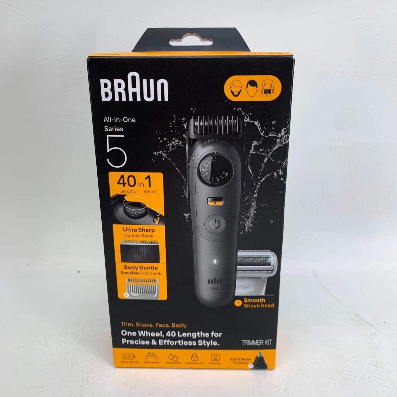 Braun All-in-One Series 5 Waterproof Trimmer & Shaver, AIO 5510, Grey NIB