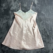 1990  s VTG VAL MODE SLIP CHEMISE pink Silky Satin size Small
