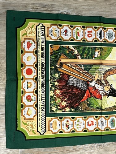 NEU VINTAGE BAUMWOLLE TEETUCH walisische Sprache Wales unbenutzt Nos Geschenk Clive Mayor - Bild 3 von 3