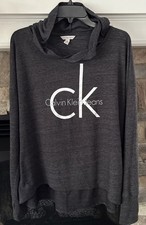 CK Calvin Klein Jeans Hoodie Black Pullover Women s Size Xlarge
