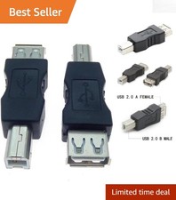 High-Speed USB Printer Converter A Female to B Male - Easy Setup 2-Pack Offer