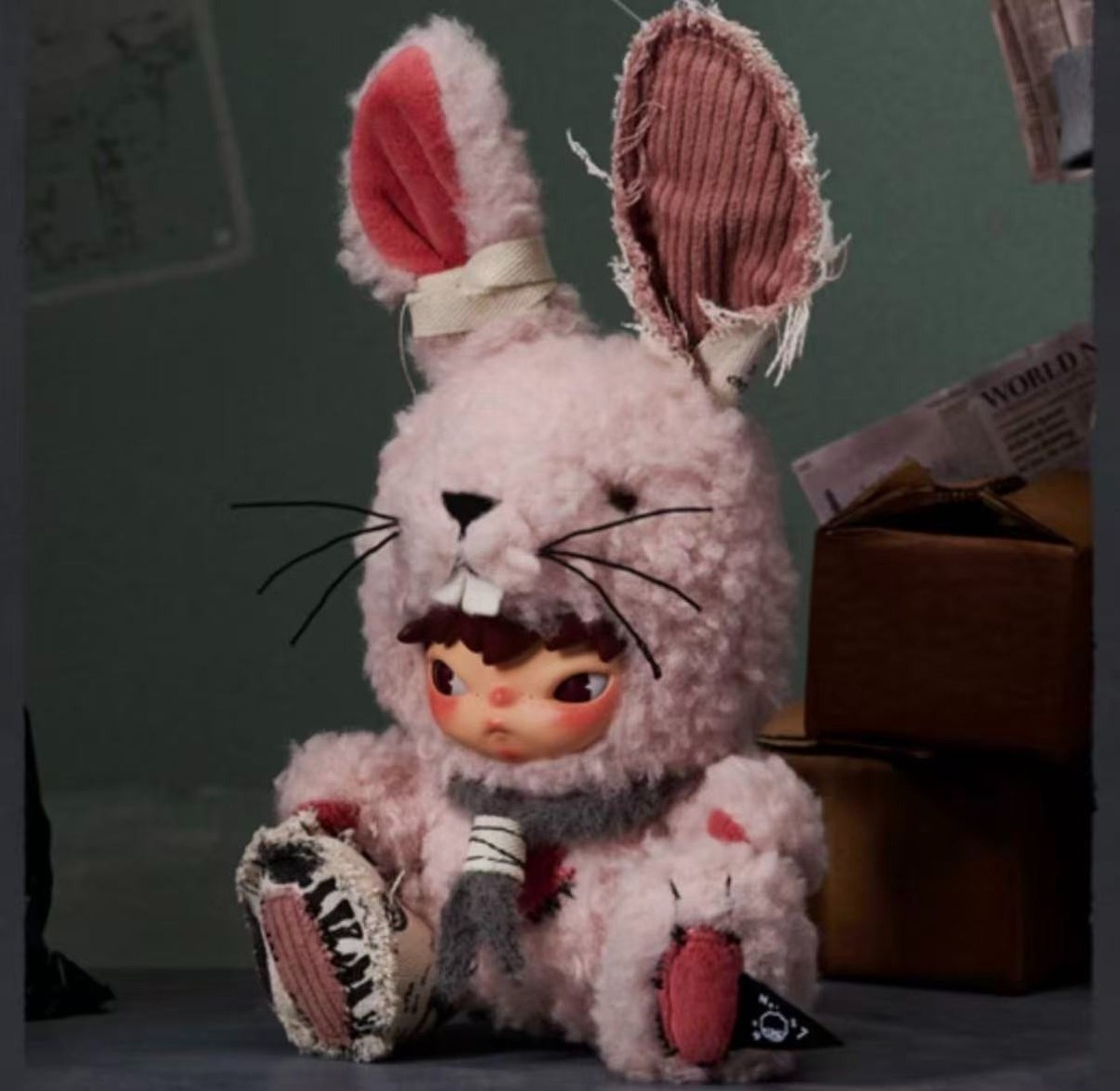 HIRONO Little Hare Plush Doll Pendant Set with Bunny Costume