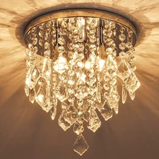 3-Light Mini Crystal Chandelier,10" Modern Chandelier Lighting Fixture,K9 Cry...