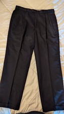 Pleat Front Pant Trouser 38" By 44" Black Dress Pants Big And Tall Very Nice