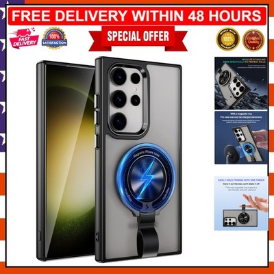 Translucent Matte Galaxy S22 Ultra Case with Built-in Kickstand and Card Holder