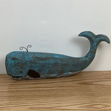 Blue Whale Rustic look Wood wall art Decor 15"