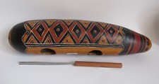 Unique Peruvian Guiro With Scraper Percussion Musical Instrument 12"H