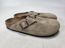 BIRKENSTOCK Boston Soft Footbed Suede Leather Taupe Clog Shoes 39 250 L8 M6