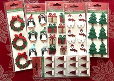 YOU CHOOSE - GLITTER CHRISTMAS LITTLE BIRDIE 3D STICKERS - RARE