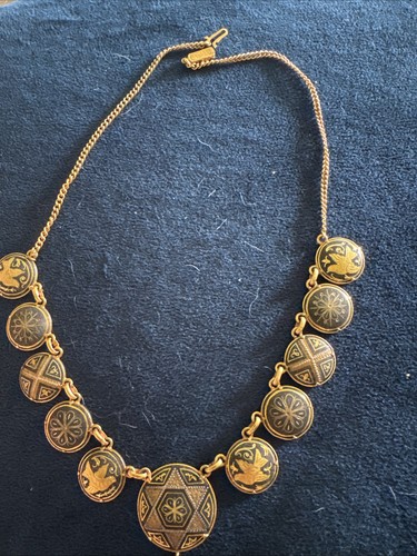 Spanish Toledo damascene necklace