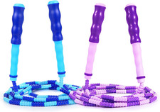 Jump Rope Kids-Soft Beaded Skipping Rope Adjustable Tangle-Free Segmented Jumpin