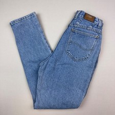 Vintage LEE Riders Jeans Womens 10 Long 26/31 High Rise Mom USA Straight Blue