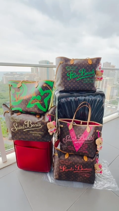 Louis Vuitton PALM BEACH Neverfull GM Green Monogram Shoulder Bag